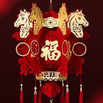 甄選好物🌈2026年新款紅燈籠裝飾新年入戶門福字宮燈一對掛飾春節過年佈置