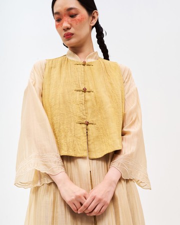 女款：中式茶藝背心（烏龍茶色）