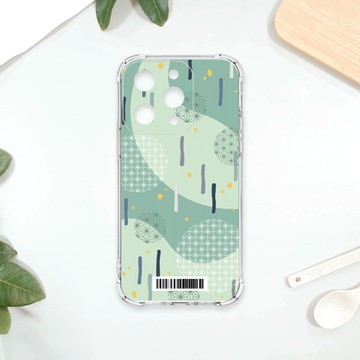 TRON IPhone 15 PRO 日系和風圓點落雨系列 四角防摔載具殼 軟殼 手機殼