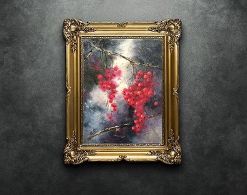 原創油畫莓果畫水果廚房靜物