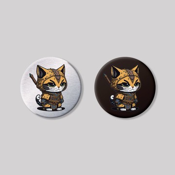 NO.11/戰國喵喵/圓形/鋁牌飾貼 SunBrother孫氏兄弟