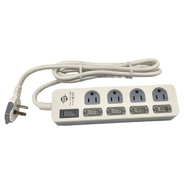 WeiTien 威電 過載斷線5開4座電源線組  3孔插座  3C電器適用  各式家電最佳用電保護  1.8m  CK-3543-6  1條