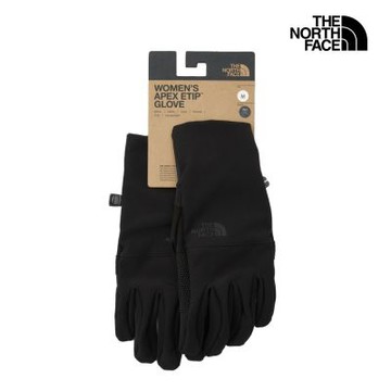 【The North Face 官方旗艦】 北面女款黑色DWR防潑水可觸控手套｜89RAJK3