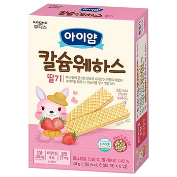 ILDONG 日東 Iyaam 藜麥威化餅 Set 6 方便攜帶 獨立包裝  鈣+草莓  36g  1盒