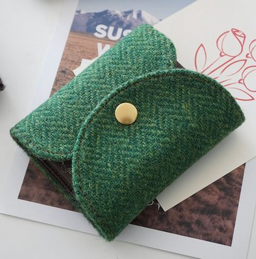 哈裡斯粗花呢折疊卡包Harris tweed手工小錢包復古隨身迷你零錢包