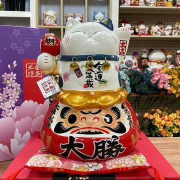金運滿載招財貓大勝達摩陶瓷擺件家居客廳裝飾品開業喬遷創意禮物