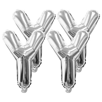 英文字母 Y 氣球  銀色Y  4個