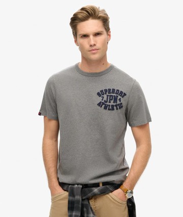 Superdry Men's Men's Vintage Athletic Short Sleeve T-shirt Dark Grey / Mid Grey Marl - Size: S