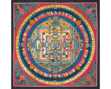 **精緻手工時輪金剛曼陀羅壁掛 — 喚醒覺性之光的神聖藝術**