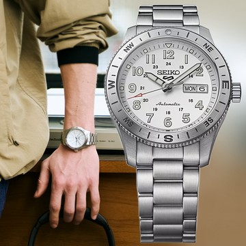 SEIKO 精工 5 Sports 軍裝風格機械錶 HDB007K1/4R36-18V0S