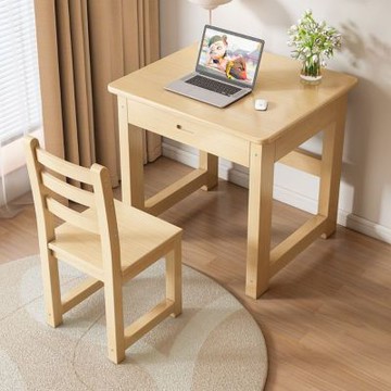 【匠俱】實木清漆簡易書桌 80公分 小戶型帶抽屜寫字桌 學習桌 課桌 書桌 電腦桌 工作桌