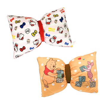 【Sanrio 三麗鷗】雙行蝴蝶結靠枕 （買一送一）-KT＋維尼 （42x27cm） _廠商直送