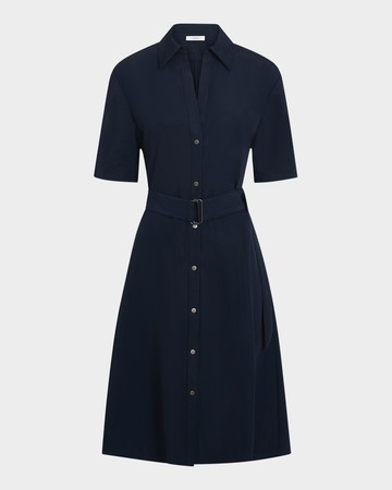 Short-Sleeve Belted Shirtdress