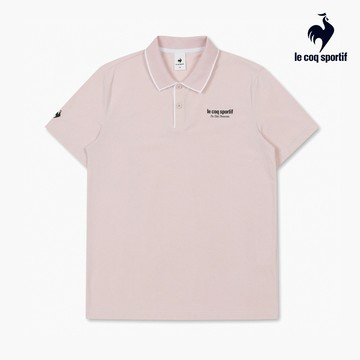 【LE COQ SPORTIF 法國公雞】女款櫻花粉色運動TRAINING短袖POLO衫LKT23643