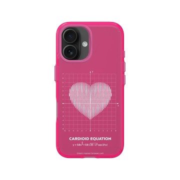 iPhone 16 Clear 粉漾桃 - Valentine's Day Collection - 愛的方程式：心跳（白）