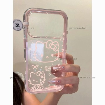 Chic🔥kitty手機殼 線條kt貓適用蘋果17promax手機殼iPhone16Pro/15Plus/14/13/