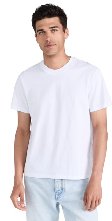 AMI ADC Unisex Classic Fit Tonal Logo Tee Wool Gabardine White XXL
