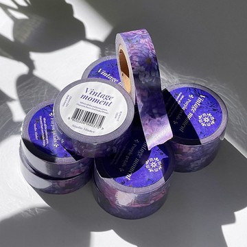 vintage moment 紫色花瓣和紙膠帶 (minher studio) 可愛花朵