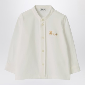 White shirt with bear embroidery