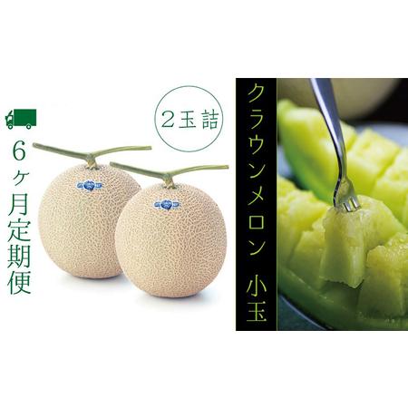 ふるさと納税 クラウンメロン（白級）小玉（約0.9kg〜）2玉 定期便6ヶ月 箱入り メロン 人気 厳選 ギフト 贈り物 デザート グルメ フルーツ 果物.. 静岡県袋井市