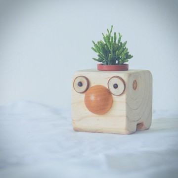 原創木作【大頭先生】植栽擺件 小小兵/大鼻子 贈空鳳或多肉植物