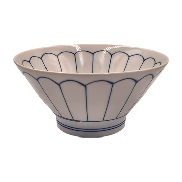 6V井 陶瓷碗 適用溫度 -30°C~100°C 日本產  藍線菊紋  1個