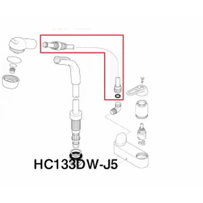 KVK】旧MYM 洗髪水栓シャワーホース HC133DW-J5 ホワイト 0.5m 洗面水栓用 水栓金具 補修部品 LINEショッピング