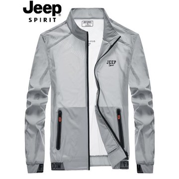 JEEP吉普防曬衣男士超薄透氣戶外防曬服夏季防紫外線皮膚風衣外套