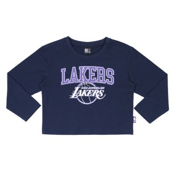 NBA 兒童/青少年 女款 短版 隊伍印花 長袖上衣 湖人隊