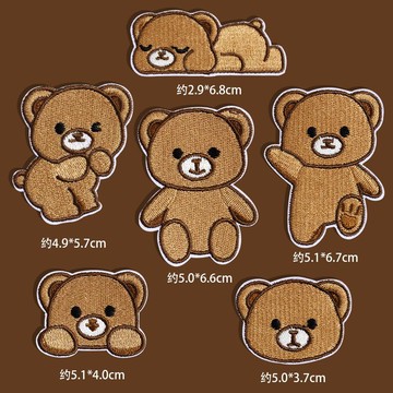 ⭐免運🌈臺灣有貨⭐可愛小熊補丁貼自粘免縫衣服羽絨服破洞修補修復補洞神器卡通布貼【可開票】