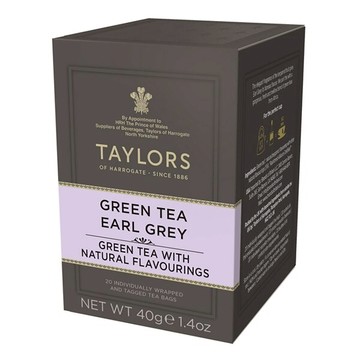 英國 Taylors 皇家伯爵綠茶  - 皇家茶包系列- 20入/盒;  Green Tea Earl Grey 綠茶