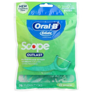 Oral-B, Glide，Scope Outlast 牙線棒，薄荷味，75 支