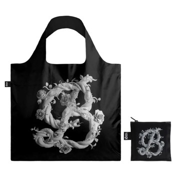 【LOQI】環保春捲包/購物袋｜美麗 Beauty（黑） _廠商直送