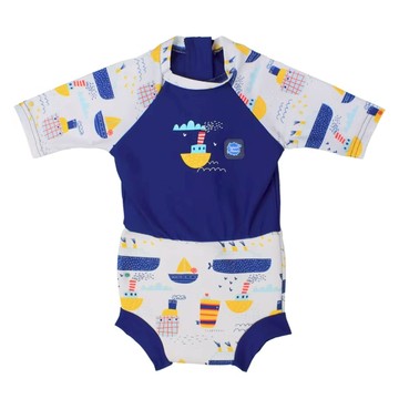 Splash About 抗UV連身版游泳尿布褲 - 海洋探險家 七分袖 合身剪裁  XXL  1件