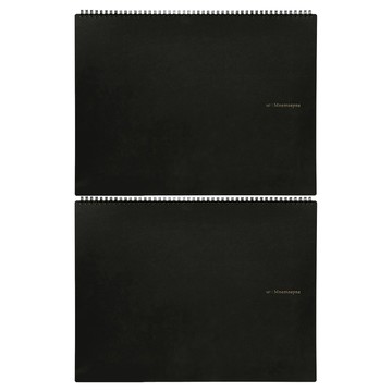 maruman 創意線圈5mm方格筆記本 A3 970g  黑色  2本