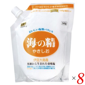 塩 天然塩 天日 海の精 やきしお（スタンドパック）540g 8個セット 送料無料