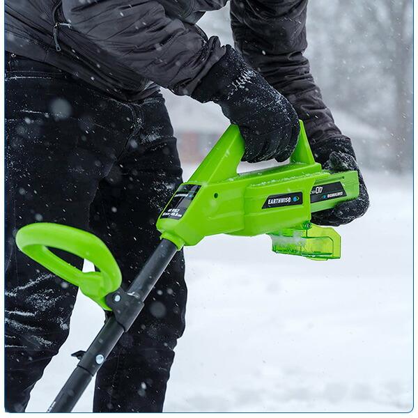  レビューを書いてプレゼントGET！ Earthwise Power Tools by ALM コードレス スノーショベル 除雪機 16インチ 40V 4.0Ah 強力 雪かき機 小型除雪機 家庭用 軽量