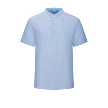 可機涼感立領網眼布短袖T裇/藍月亮色 | 5114151262