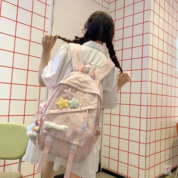 👜爆款書包👜 【48小時發貨】女生大容量高顏值書包大學生初中生雙肩包高中ins輕便可愛揹包書包 雙肩包 包包