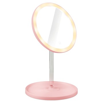 aibo USB充電式觸控LED補光化妝鏡  粉紅色