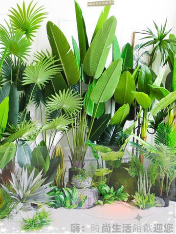 免運 可開發票 大型仿真綠植旅人蕉芭蕉樹龜背竹落地室內櫥窗植物角設計造景裝飾