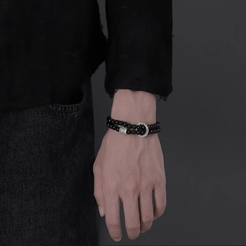 已開光過爐🙏🏻平安扣手鍊 保平安手鍊 手鏈男款黑曜石平安扣手串男生手飾聖誕情人節