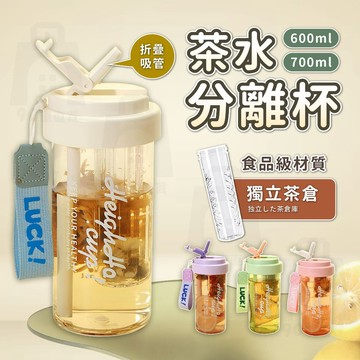 【台灣24h出貨】茶水分離杯 泡茶水壺 茶水分離 吸管水杯 透明吸管杯 隨身杯 吸管杯子 泡茶 泡茶杯 隨行杯 吸管杯