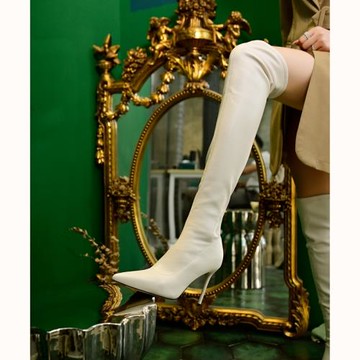 時尚長靴女過膝高跟騎士靴網紅2025年秋冬新款氣質尖頭細跟瘦瘦靴