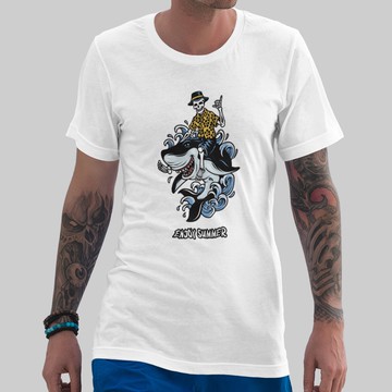 ENJOY SUMMER 中性短袖T恤 5色 骷髏衝浪夏天海邊鯊魚渡假探險冒險戶外運動SURF健行釣魚滑板潮T社團旅行