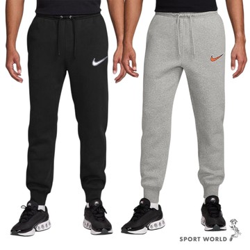 Nike 長褲 男裝 抓絨 黑/灰藍【運動世界】HV0866-010/HV0866-063