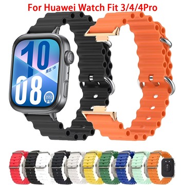 適用於華為 Watch Fit 4Pro/4/3 可更換智能手錶運動手鍊錶帶配件的矽膠錶帶