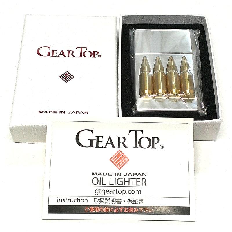 オイルライター ギアトップ バレットボーイ 金銀 銃弾メタル 日本製 ライター シルバーイブシ 4バレッツ GEAR TOP 弾丸 重厚