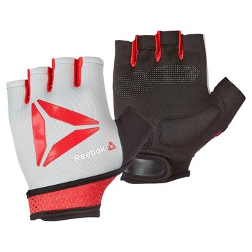Reebok 銳步 防滑短指訓練手套  M  紅色  1雙