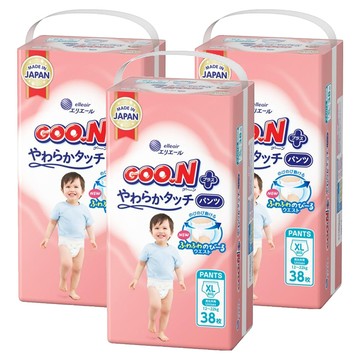 GOO.N 大王 日本境內版 SJ柔觸肌(肌快適)系列 褲型尿布 12~22kg  XL  114片